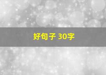 好句子 30字